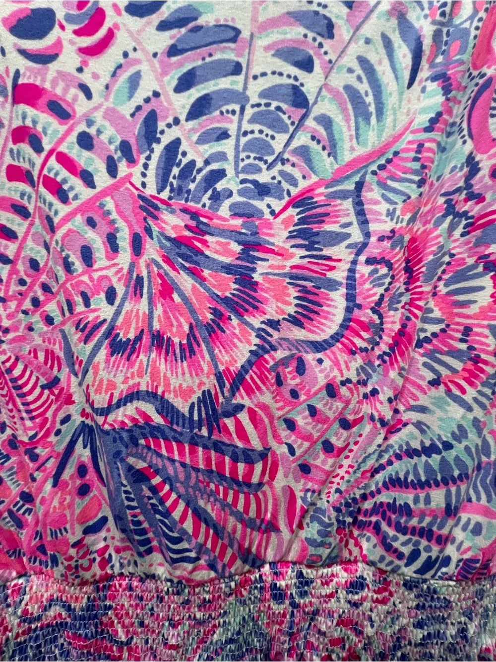 Lilly Pulitzer Vivette Dress in a smocked waistband and ruffled hem. - Picture 7 of 7